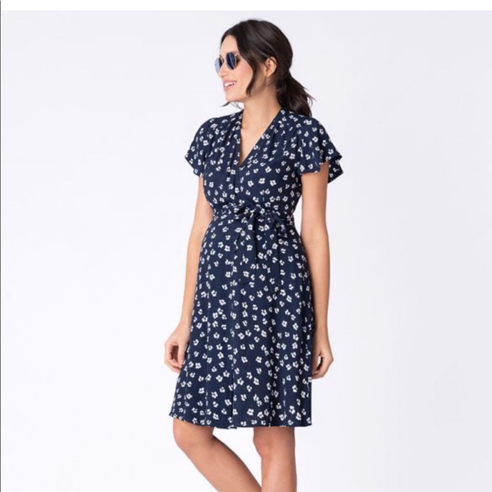 Seraphine Navy Maternity Wrap Dress